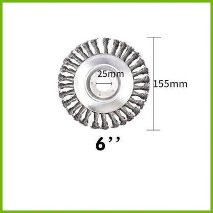 6/8inch Weed Brush Steel Wire Trimmer Wheel Garden Lawnmower Head Tool Grass Cutter - 8''