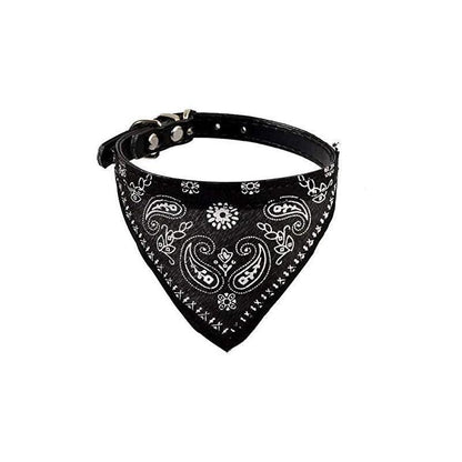 Adjustable Bandana Collar with Bell for Small Dogs and Cats Triangle Scarf Style - Blue