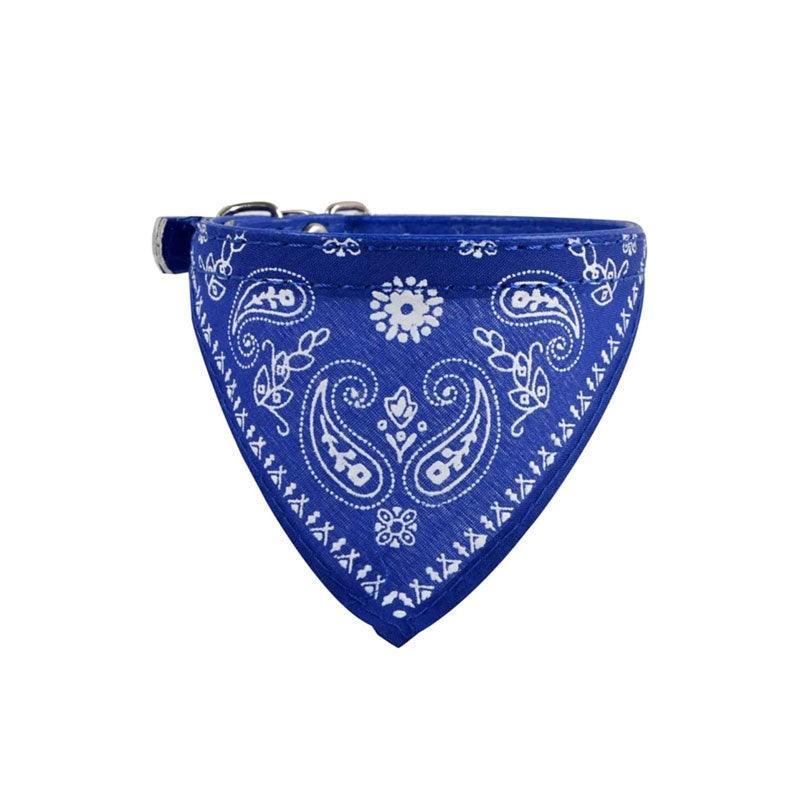 Adjustable Bandana Collar with Bell for Small Dogs and Cats Triangle Scarf Style - Red