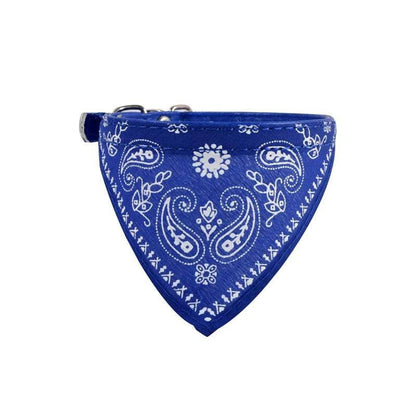 Adjustable Bandana Collar with Bell for Small Dogs and Cats Triangle Scarf Style - Rose Red