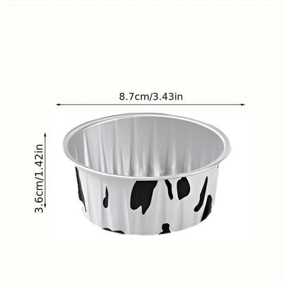 100Pcs Cake Tools Pudding Cake Aluminum Foil Baking Cups Cupcake Cup with Lids - 100pcs-Blue