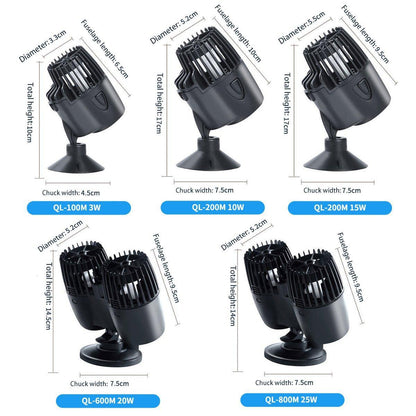 Aquarium Wave Maker Fish Tank Water Circulation Pump Powerhead with Suction Cup - 200M 10W