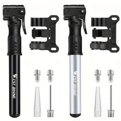 Portable Bicycle Pump Mini Inflatable Tube Pump Tire Inflator for Bike Cycling - Black