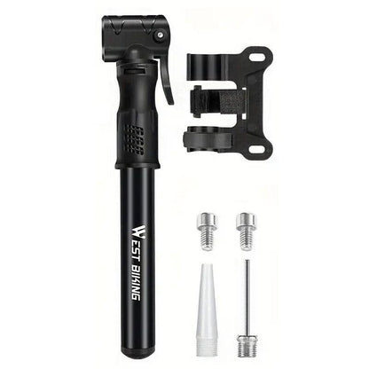 Portable Bicycle Pump Mini Inflatable Tube Pump Tire Inflator for Bike Cycling - Silver