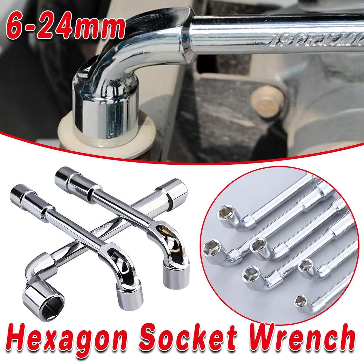 6-23mm L Shaped Socket Wrench Elbow Multi Size Hardware Repair Tool Set - 14mm