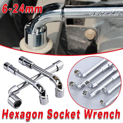 6-23mm L Shaped Socket Wrench Elbow Multi Size Hardware Repair Tool Set - 16mm