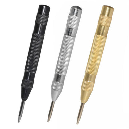 125Mm Heavy Duty Automatic Centre Punch- Brass & Spring Loaded - Yellow