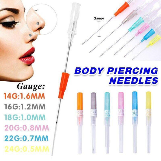 14G - 26G Catheter Cannular Tube Sterilized Body Piercing Needles 5Pcs - 0.7MM 22G