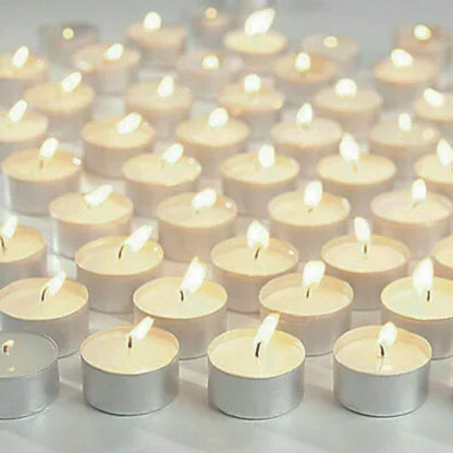 Tealight Candles 10 or 50 Pack Unscented Long Burning for Wedding Party Decor - Purple- 2 Hours10PCS