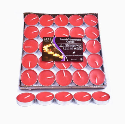 Tealight Candles 10 or 50 Pack Unscented Long Burning for Wedding Party Decor - Purple- 2 Hours10PCS