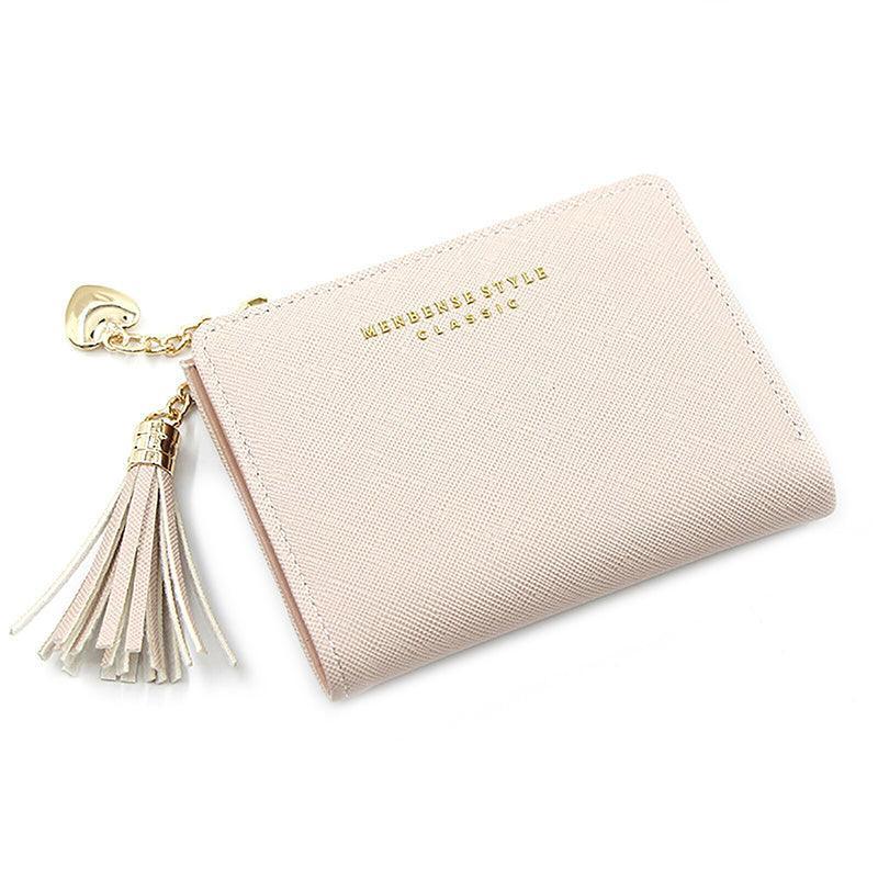 Women Wallet Short Small Coin Purse Ladies Folding Card Card Holder Leather Au - Red