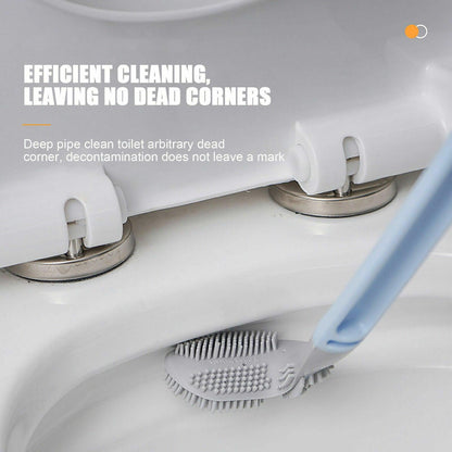 Golf Toilet Brush Long-Handled Toilet Brush Wall-Mounted Silicone Toilet Brush - White
