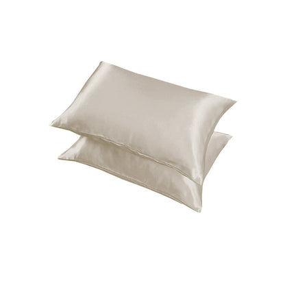 2X Satin Pillow Case Bedroom Pillowcase Cushion Covers Home Decor Luxury Slip - Beige