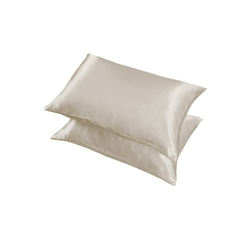 2X Satin Pillow Case Bedroom Pillowcase Cushion Covers Home Decor Luxury Slip - Black
