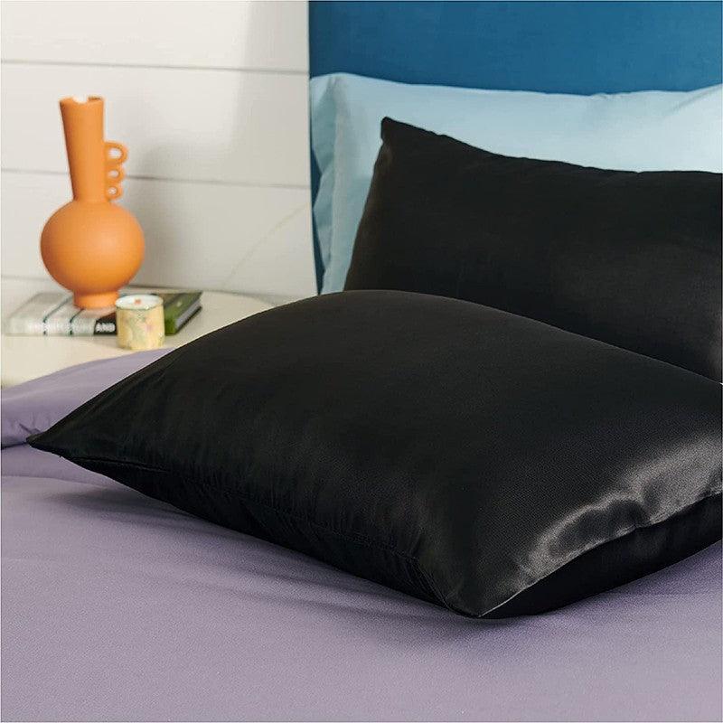 2X Satin Pillow Case Bedroom Pillowcase Cushion Covers Home Decor Luxury Slip - Ivory