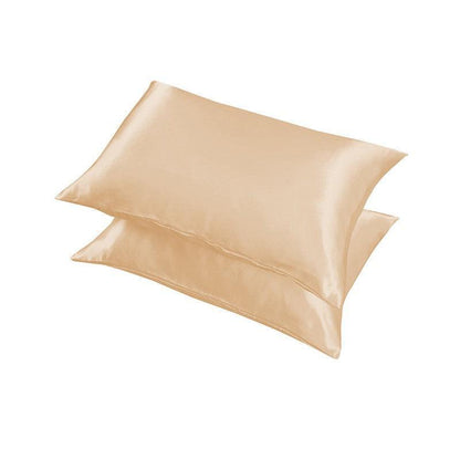 2X Satin Pillow Case Bedroom Pillowcase Cushion Covers Home Decor Luxury Slip - Ivory