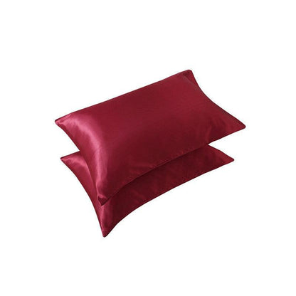 2X Satin Pillow Case Bedroom Pillowcase Cushion Covers Home Decor Luxury Slip - Ivory