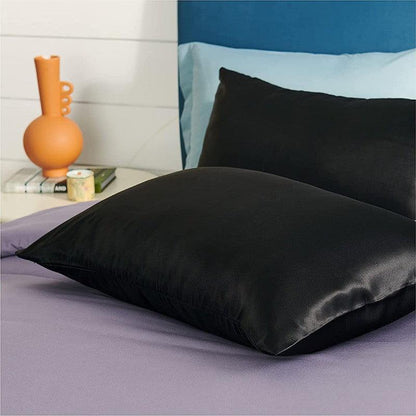 2X Satin Pillow Case Bedroom Pillowcase Cushion Covers Home Decor Luxury Slip - Lavender