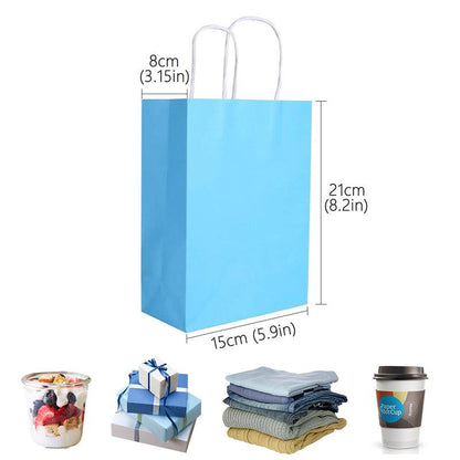 20pcs Small Kraft Paper Gift Bags with Handles for Shopping Party Favour - Dark Purple