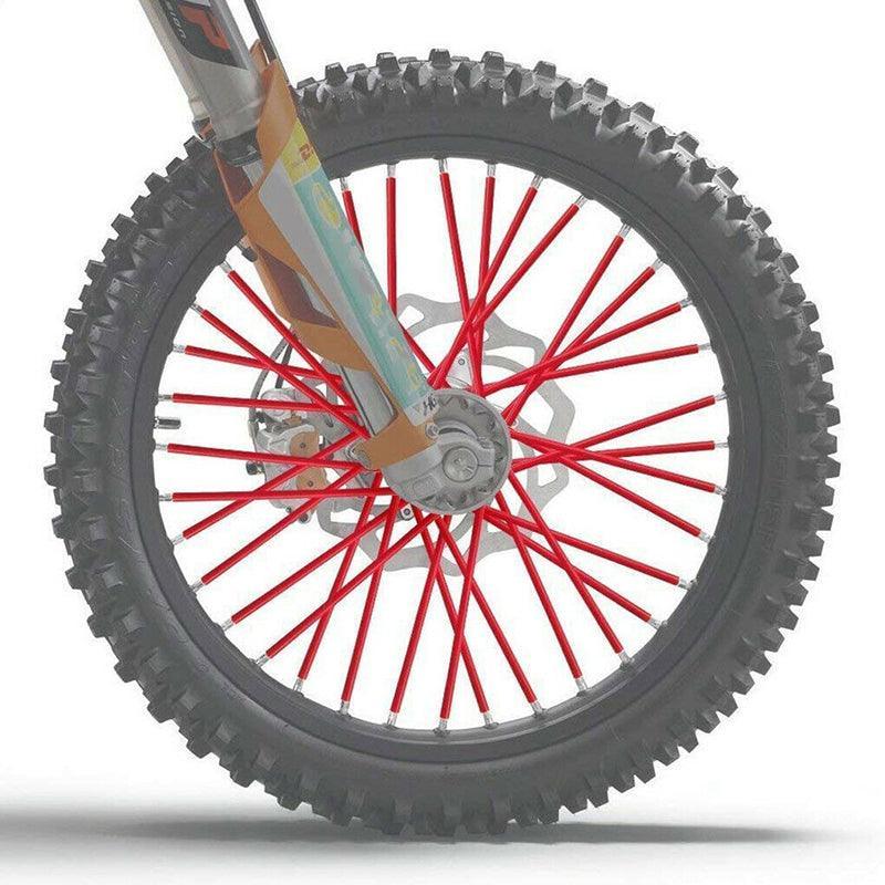 72PCS Wheel Spoke Wrap Sleeves Mountain Bike Bicycle Mtb Wraps Skins Covers - Dark Yellow