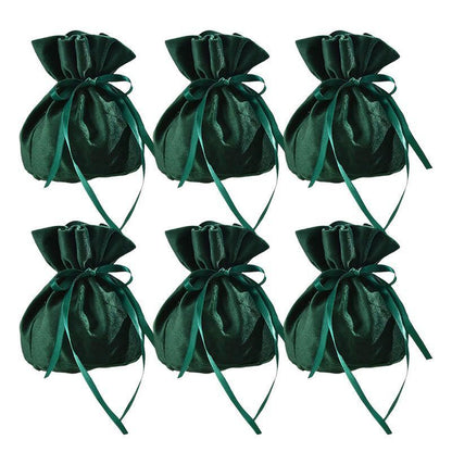 6PCS Velvet Cloth Drawstring Bags Gift Bag Jewelry Ring Pouch Earring Favor - Mixed Colour-6PCS