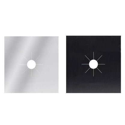 4 Pcs Reusable Stove Clean Mat Reusable Gas Oil Protector Liner Burner Cover Au - 4 PCS Black
