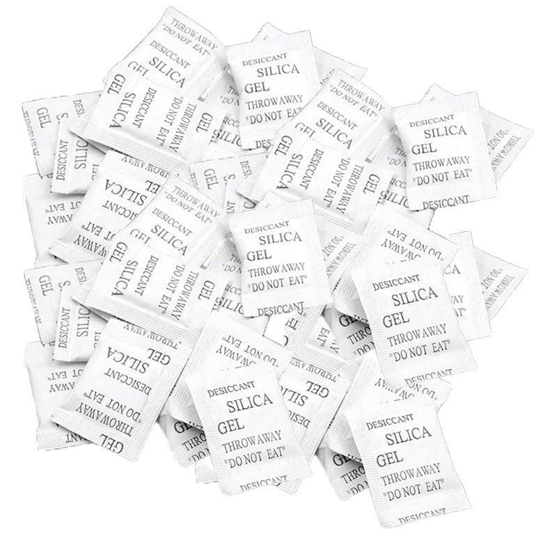 Up To2000X 1G Silica Gel Packets Moisture Absorber Desiccant Reusable Food Grade - 50 PCS