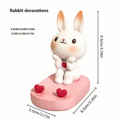 Cartoon Rabbit Phone Holder Desktop Stand Cute Mobile Phone Stand for Office - White
