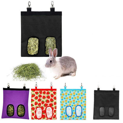 Hay Bag Guinea Pig Rabbit Feeding Bag Animal Hay Feeder Bag Hanging Feeder - Purple