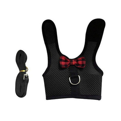 Rabbit Vest Harness Leash Lead Small Animal Pet Mesh Hamster Bunny Traction Rope M - Blue
