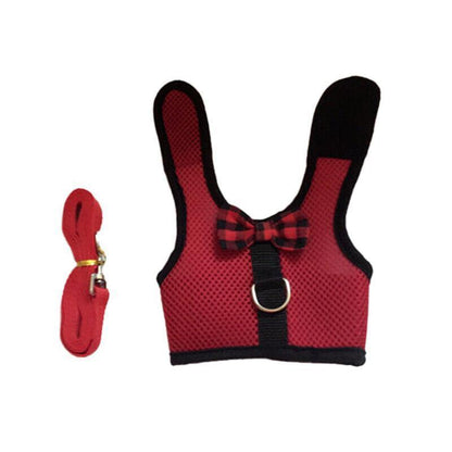 Rabbit Vest Harness Leash Lead Small Animal Pet Mesh Hamster Bunny Traction Rope M - Blue