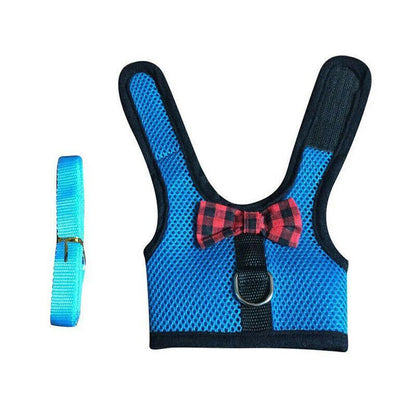 Rabbit Vest Harness Leash Lead Small Animal Pet Mesh Hamster Bunny Traction Rope L - Red