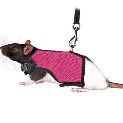 Small Animal Harness Guinea Pig Forret Hamster Rabbit Squirrel Vest Clothes Lead M Size - Blue
