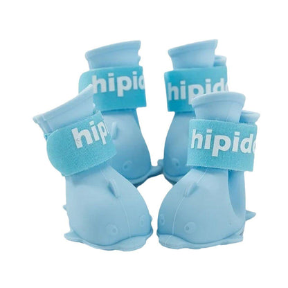 4pcs Cartoon Pet Rain Boots Waterproof Non-Slip Wear-Resistant Shoes for Dogs - Pink - M
