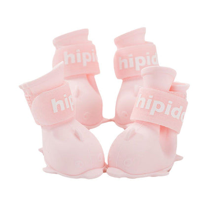 4pcs Cartoon Pet Rain Boots Waterproof Non-Slip Wear-Resistant Shoes for Dogs - Yellow - S