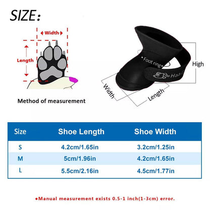 4pcs Cartoon Boots Pet Rain Shoes Waterproof Non-Slip Wear-Resistant Dog Shoes - Yellow - S