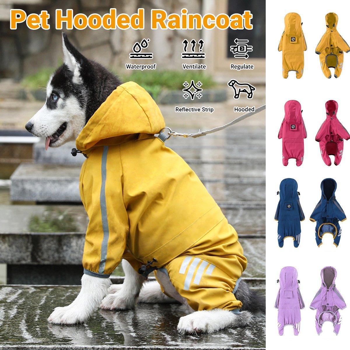 Waterproof Four Corner Pet Raincoats In Large Medium And Small Sizes Are Suitable For Dogs - Pink - M