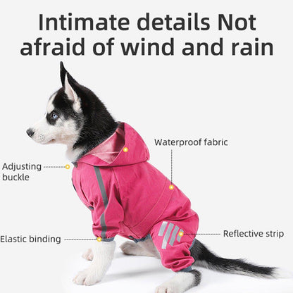 Waterproof Four Corner Pet Raincoats In Large Medium And Small Sizes Are Suitable For Dogs - Pink - M