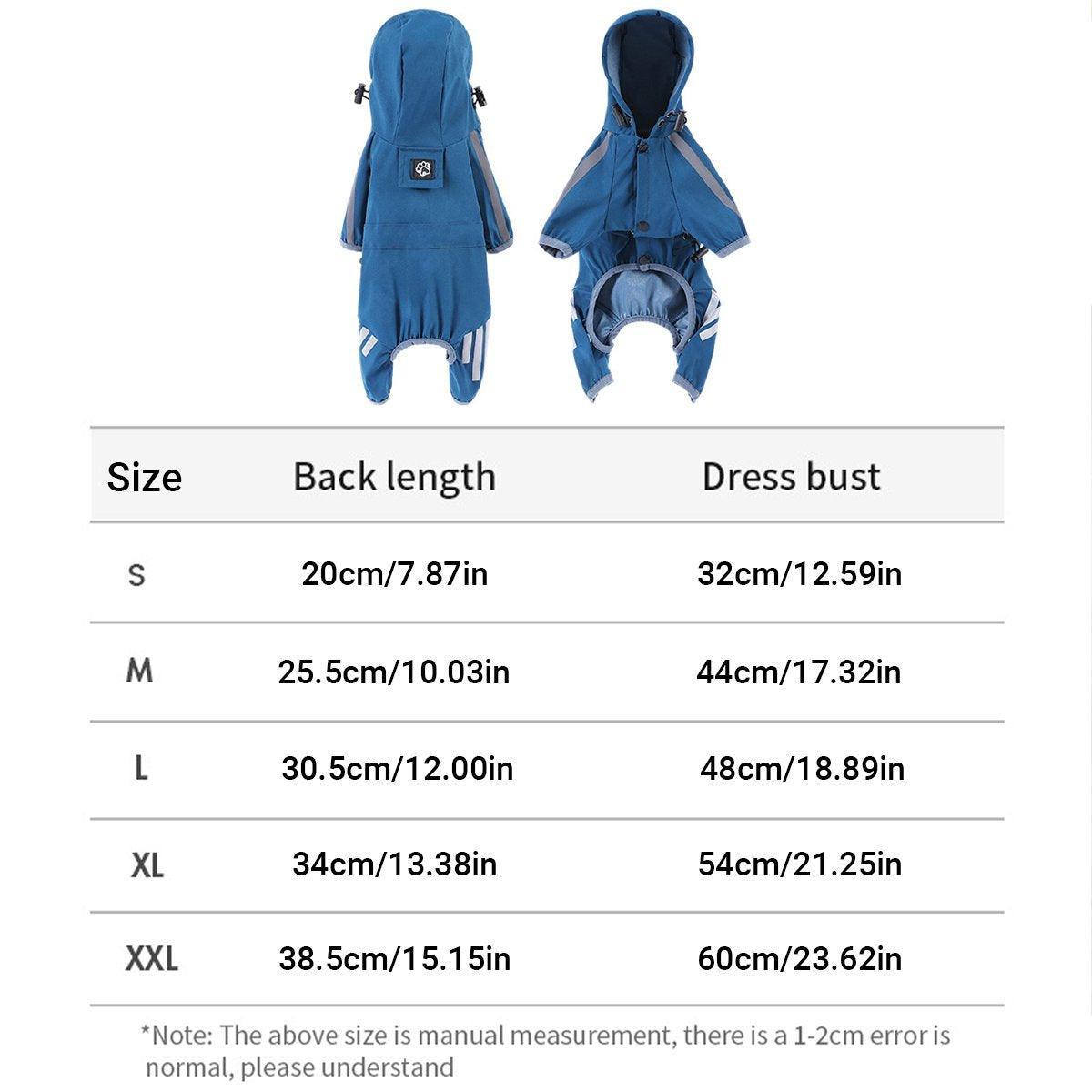 Waterproof Four Corner Pet Raincoats In Large Medium And Small Sizes Are Suitable For Dogs - Orange - L
