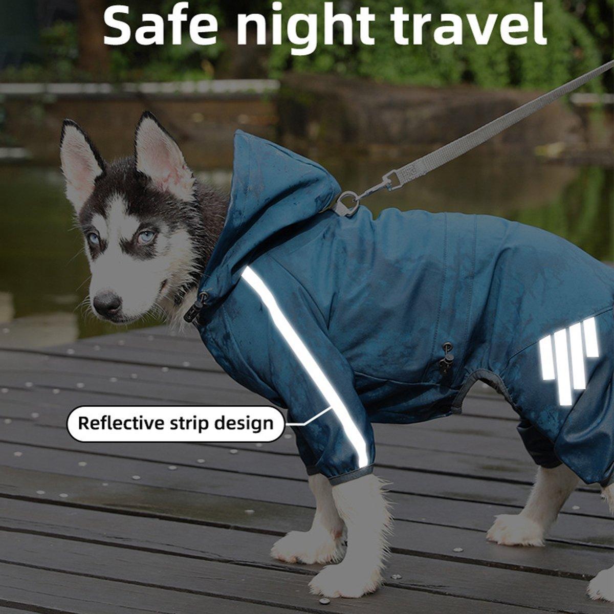 Waterproof Four Corner Pet Raincoats In Large Medium And Small Sizes Are Suitable For Dogs - Orange - L