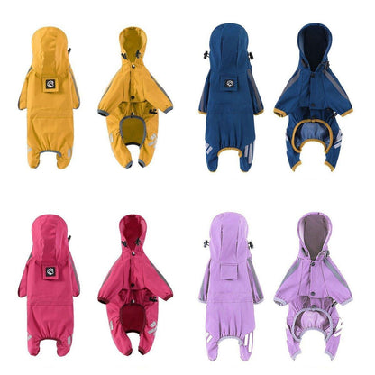Waterproof Four Corner Pet Raincoats In Large Medium And Small Sizes Are Suitable For Dogs - Orange - XXL