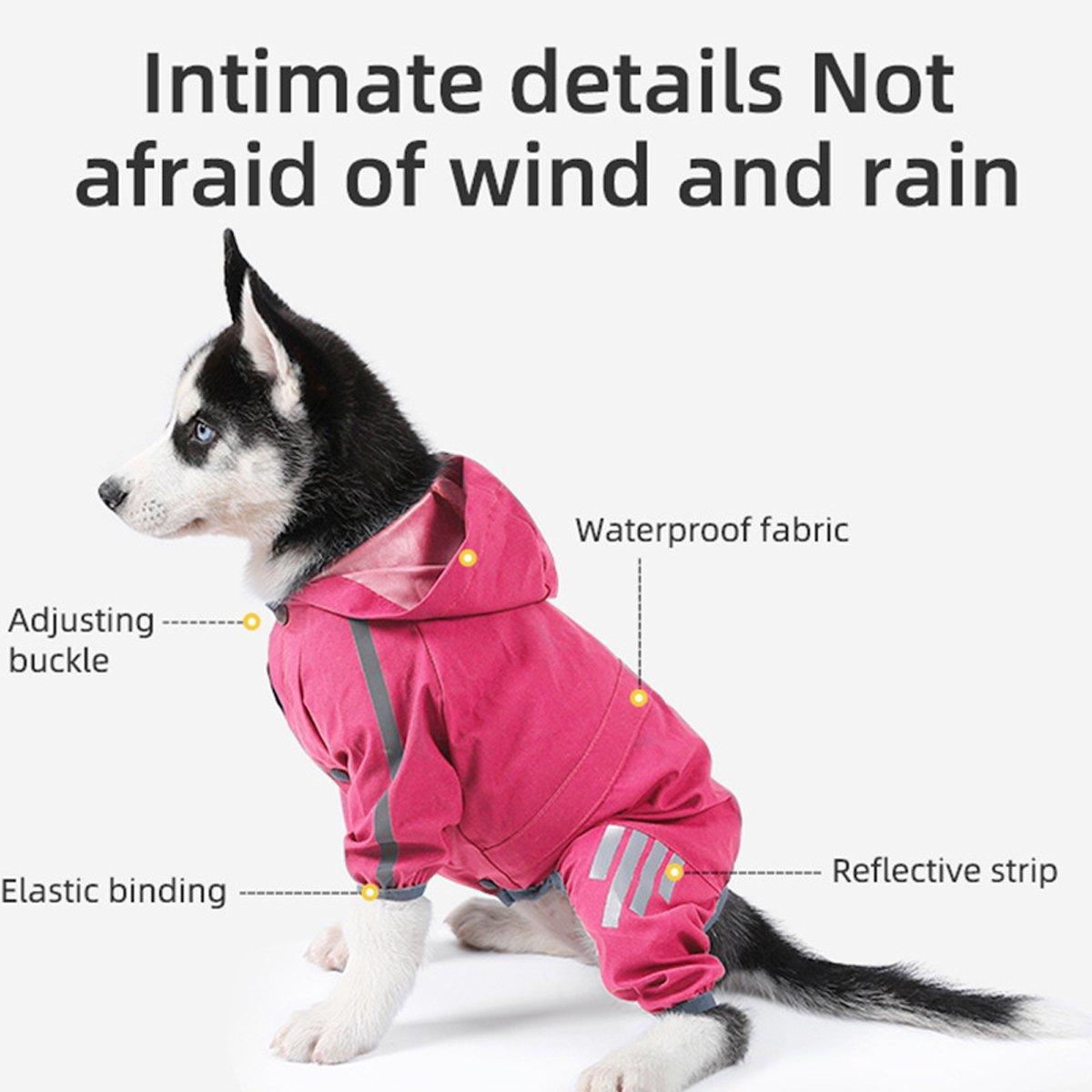 Waterproof Four Corner Pet Raincoats In Large Medium And Small Sizes Are Suitable For Dogs - Blue - L