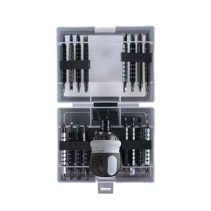 Ratchet Screwdriver Set with Sleeve Dual Head Screwdriver Expansion Cross Bits - 18-in-1