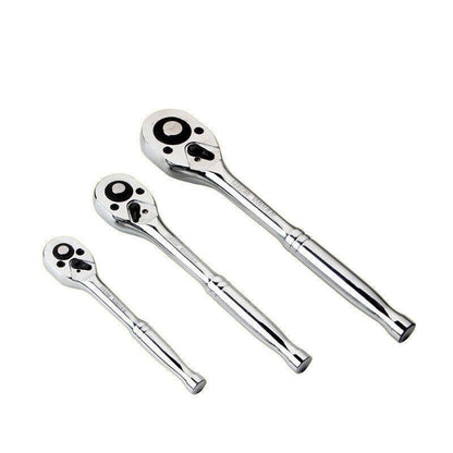 1/4" 3/8" 1/2" Quick Release Ratchet Wrench Handle - Heavy Duty - 14*195*32MM