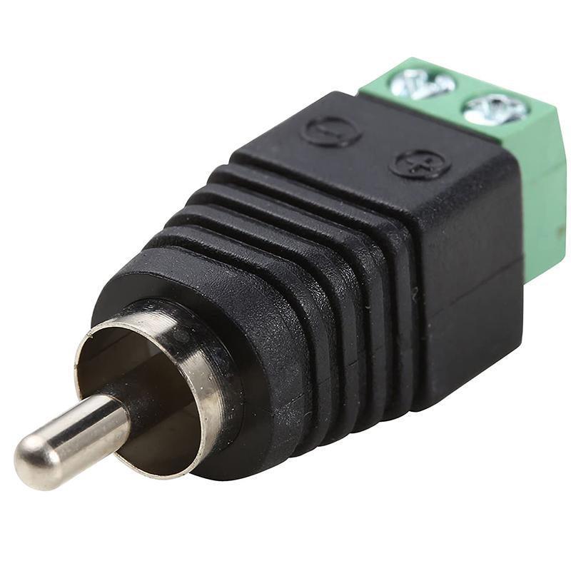 2/4 Pair Speaker Wire cable to female & male RCA Adapter Connector Jack Plug LED - 2 PAIRS