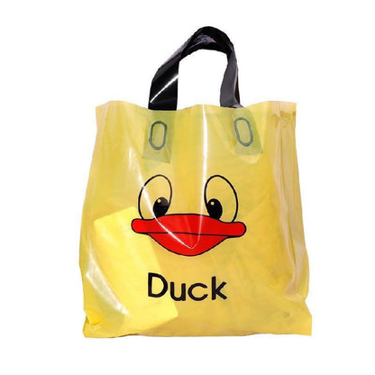 50x Reusable Plastic Tote Bag Eco Friendly Shopping Bags Durable Large Capacity - Red-Black 42*35*8cm
