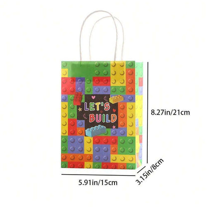 30PCS Fashion Ball Kraft Paper Gift Bag Festivals gift tote bag Party Favor Bag - Red-Tennis-Ball-30pcs