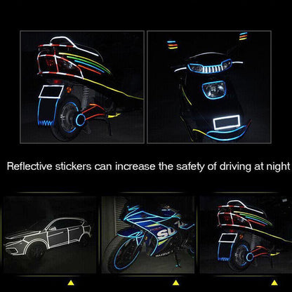 8m Reflective Tape for Bikes Cars Motorcycles Waterproof High Visibility Strip - Green