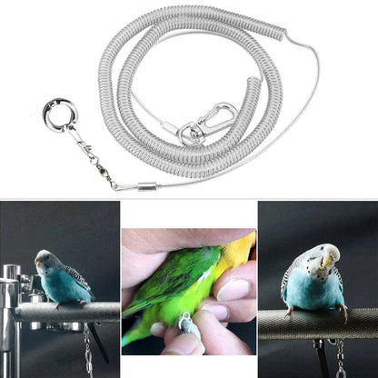 Parrot Leg Ring Anti Slip Bird Anklet Elastic Rope with Alloy Fasteners Supplies - 8mm