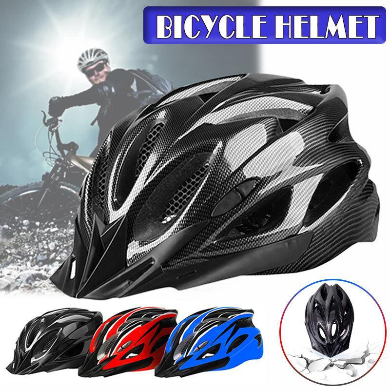 Lightweight Bicycle Helmet Adjustable Cycling Gear for Road or Mountain Bike Riding - Black Blue